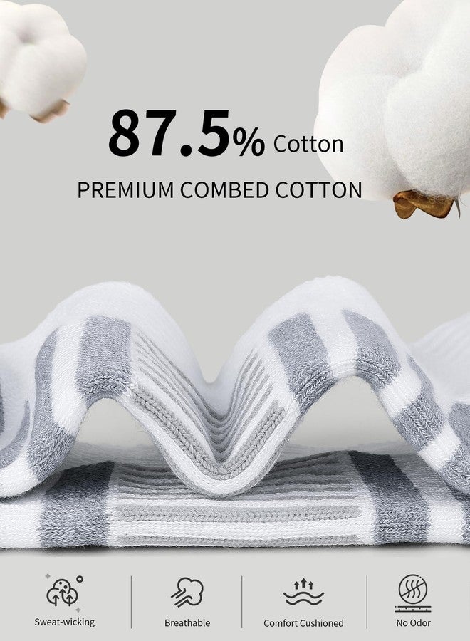 Airacker Athletic Running Ankle Cotton Socks, Low Cut Cushioned Performance Anti-Blister Tab Sports Socks for Men Women 6 Pairs - Image 4